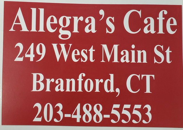 Allegra's Cafe sign