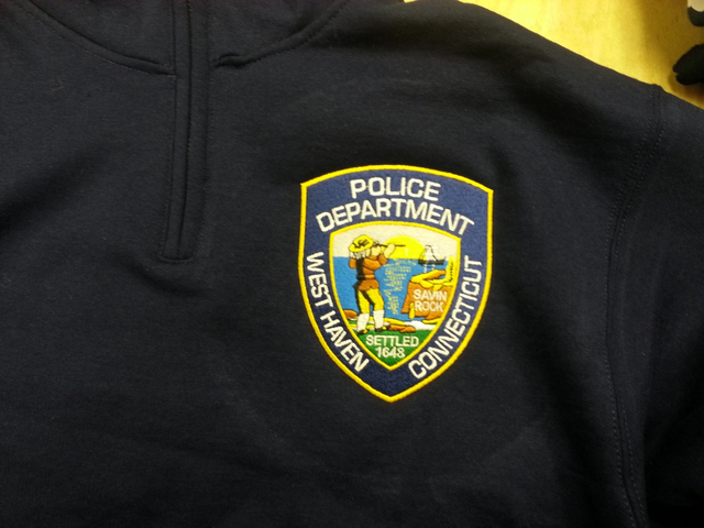 West Haven Police Department patch on a quarter-zip